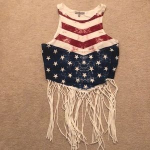 American Flag Fringe Tank 🇺🇸